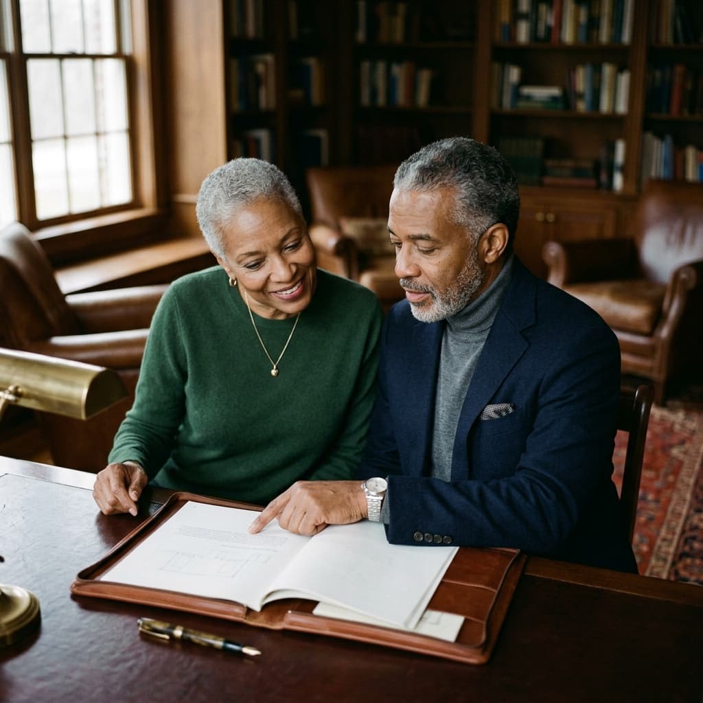 Sophisticated older African American couple